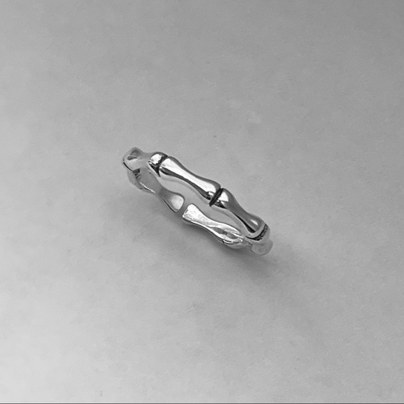 Sterling silver bamboo toe ring, bamboo ring, silver toe ring, silver bamboo - Picture 2 of 11